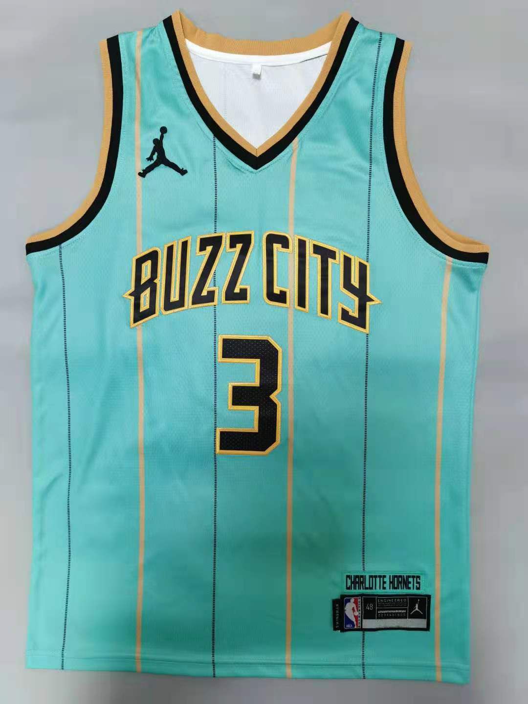 Men Charlotte Hornets #3 Rozier iii Light green 2021 Game NBA Jersey